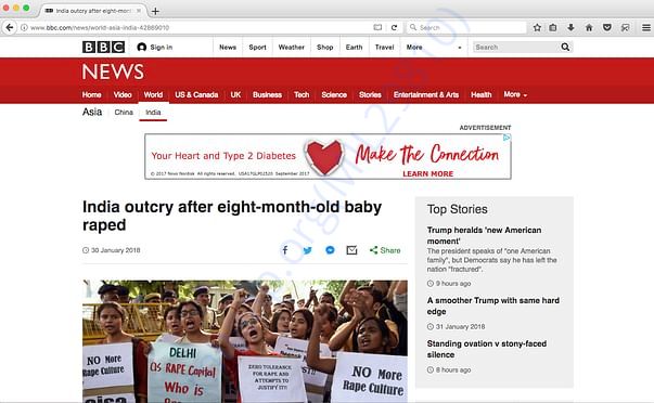 India outcry after eight-month old baby is raped.