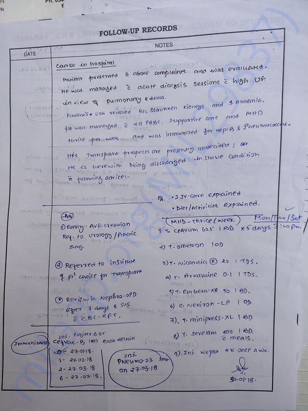 Hospital doctor review report 18.01.2018 part 2