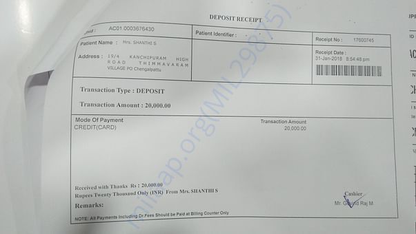 Treatment Started-Estimated 5,00,000 INR
