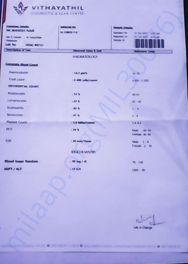 Blood Report