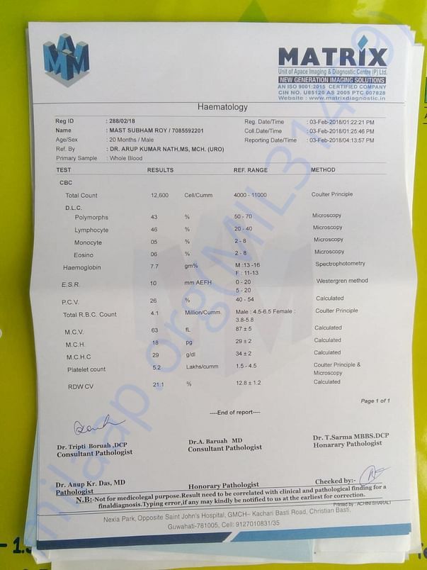 BLOOD REPORT