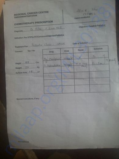 Chemotherapy prescription