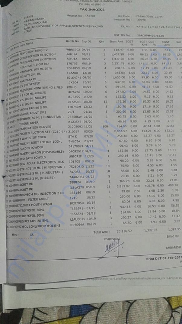 Medicine bill