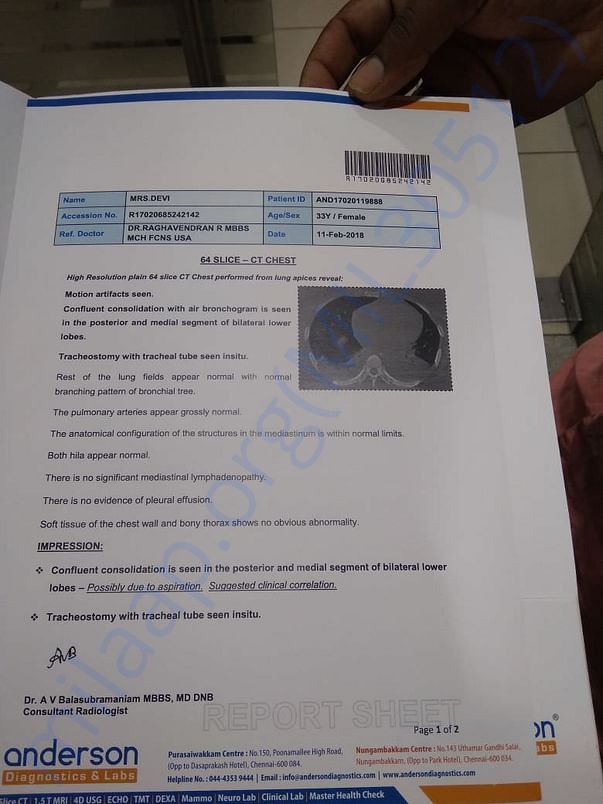 Part of medical report
