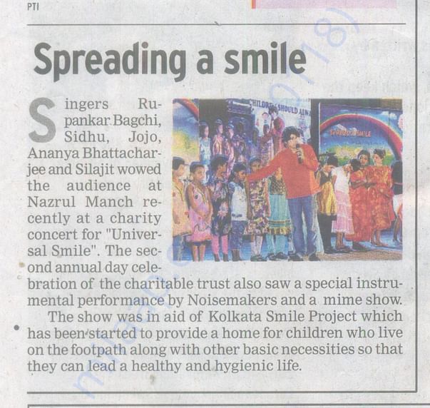 Times of India, Universal Smile activity news feed