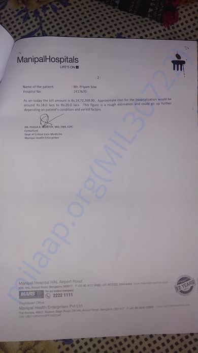 CM Fund Application Letter Page 2: With ESTIMATE on14th Feb morning