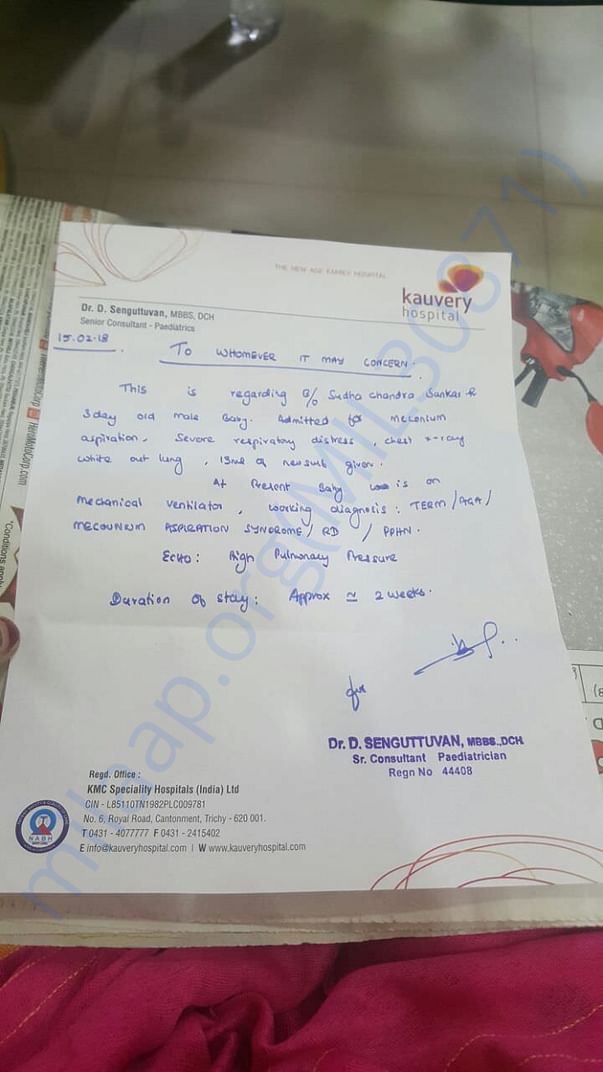 Hospital report about kids treatment