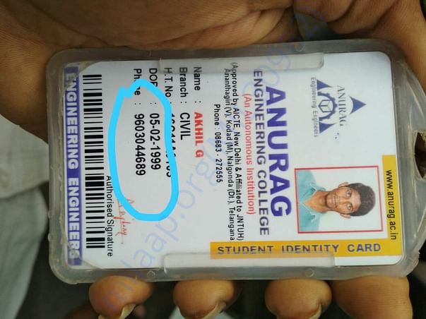 akhil- student id card