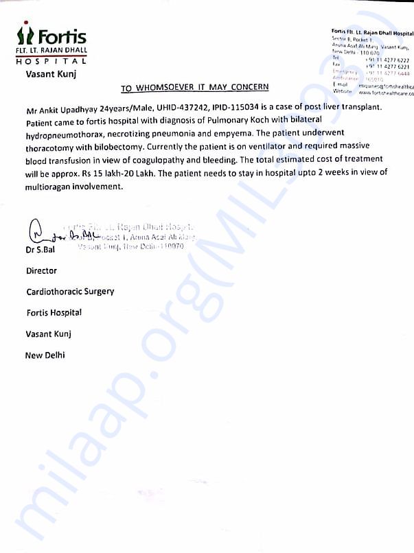 Estimates of Treatment by Fortis Hospital