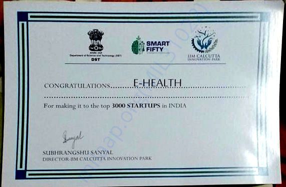 Certificate from IIM Kolkata Innovation Park