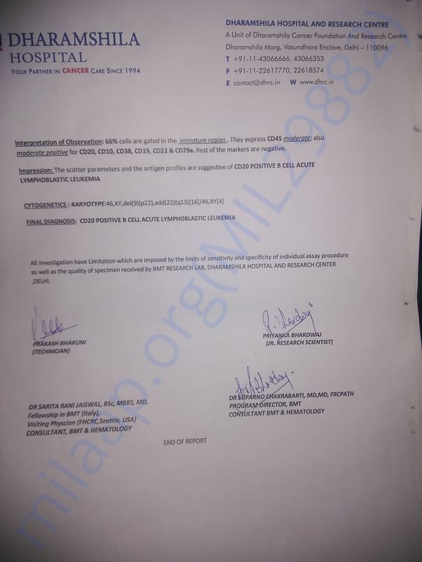 This is the report of his bone marrow test.please help us ...