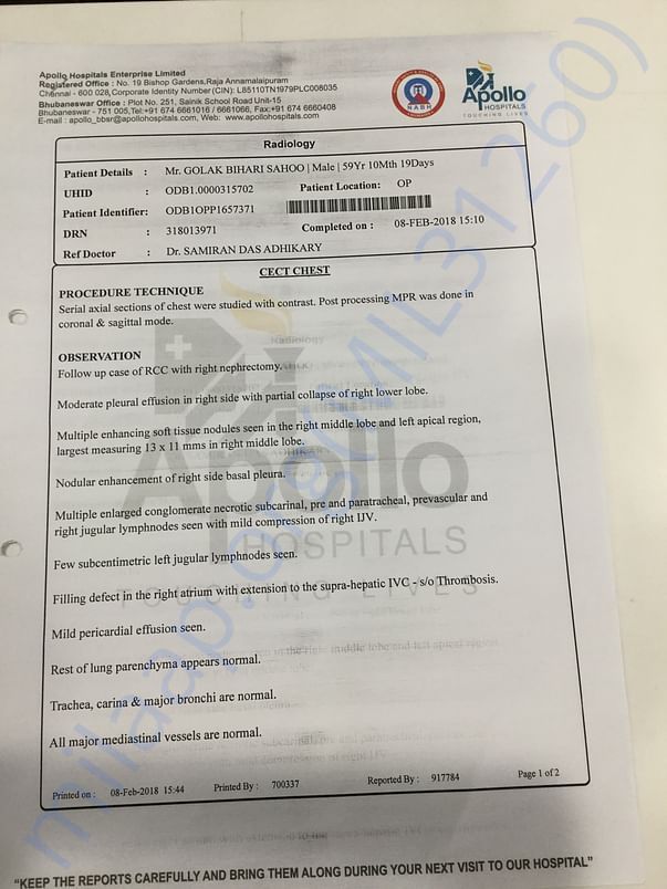 CT scan report