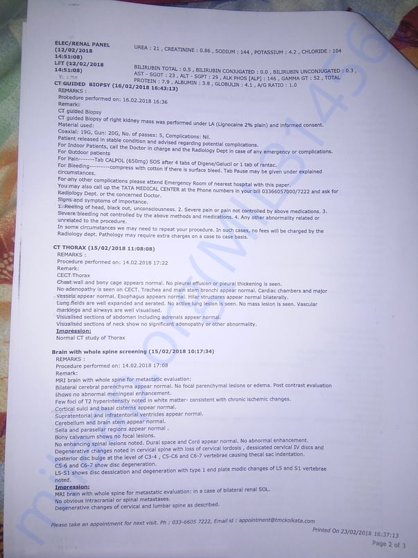 Brain Spine CT scan and MRI report