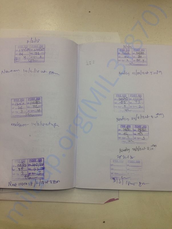 Dialysis record book