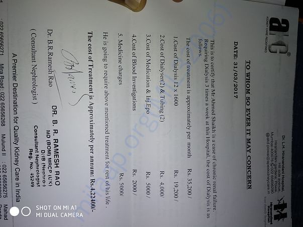 Dialysis expenses