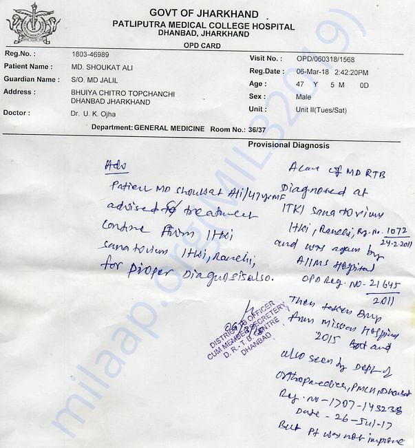 His latest referral letter