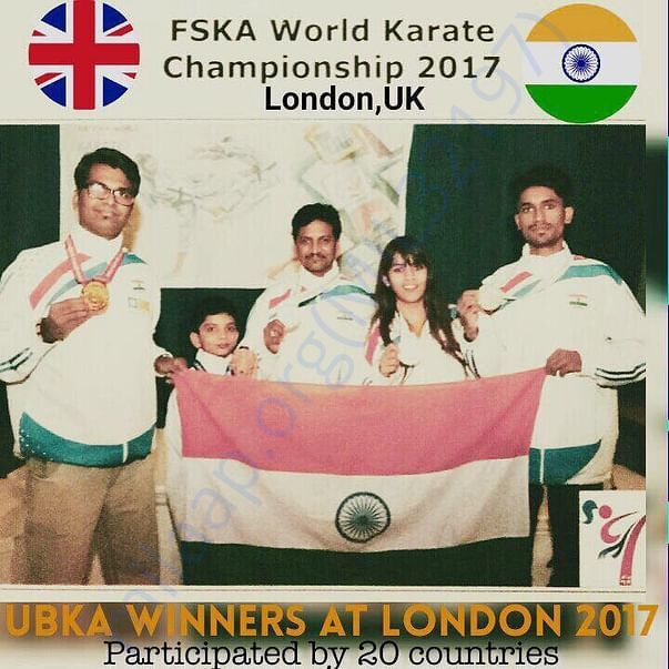 ME and my Sensai Santosh Chavan and Karate Team in LONDON Tournament.