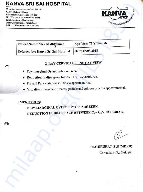 X-ray Cervical Report