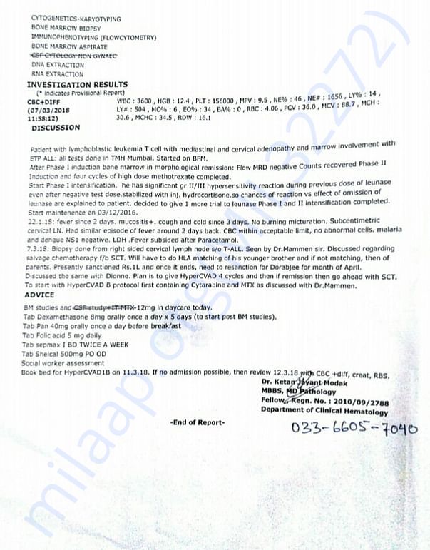 Summary of consultation and treatment so far : page 2