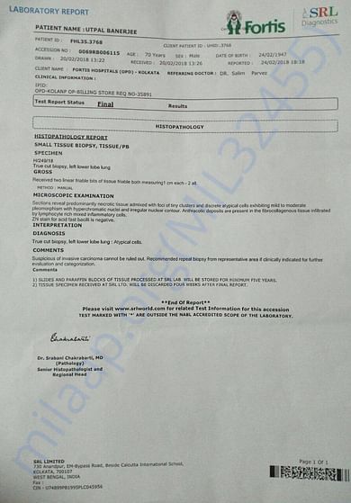 Medical test reports