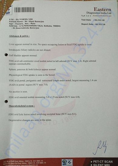 Medical test report