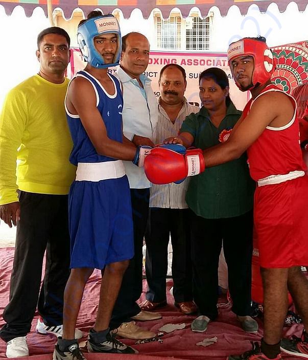Issuing Training Material to the Boxers at Mahabubnagar Stadium