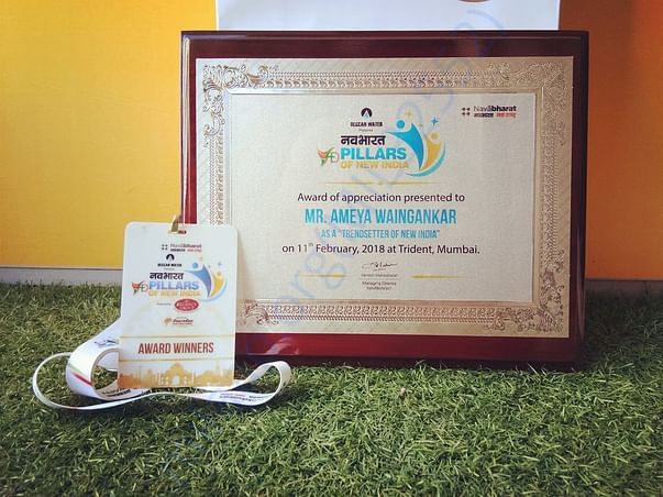 Awarded Pillars of New India Award in presence of CM of Maharashtra