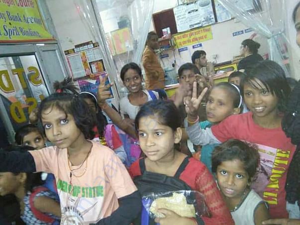 Celebrating Diwali with poor kids.
