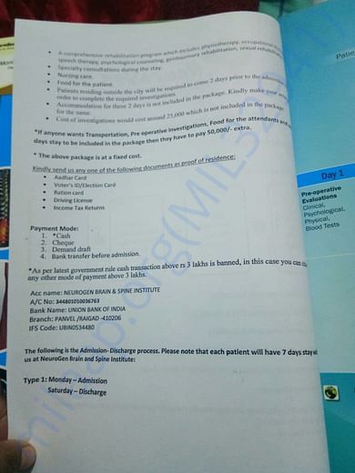Treatment cost in Mumbai hospital