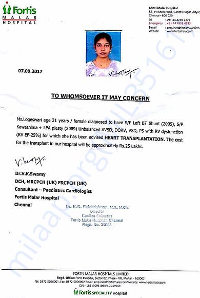 I Kindly request you to support us financially for the treatment