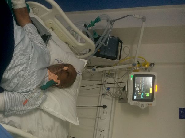 Help of my father fight against brain hemorrhage in I.c.u