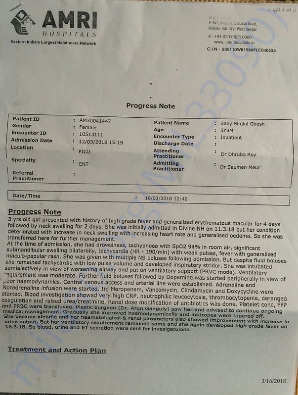 Health Status and Treatment Description