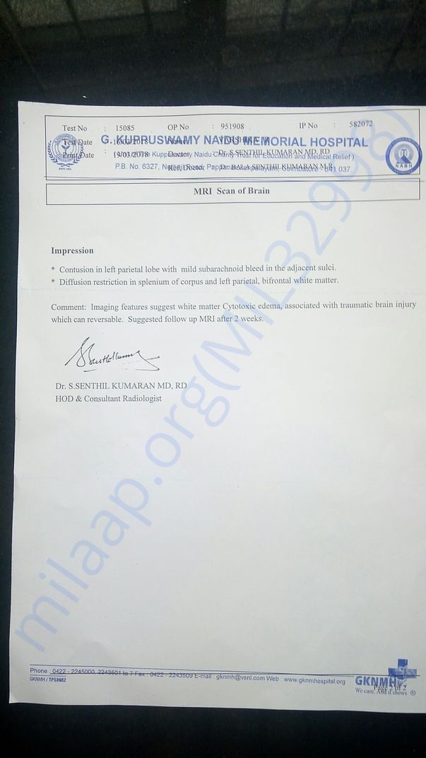 MRI REPORT - page 2 of 2
