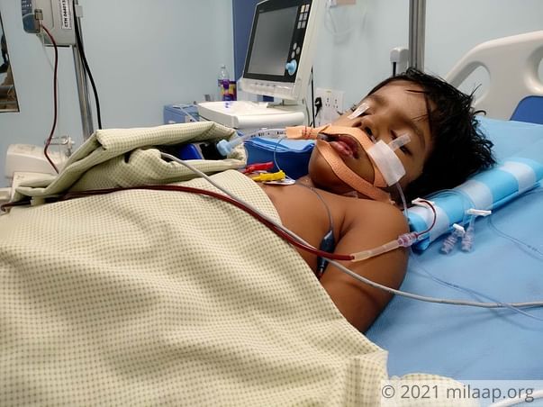 5-year-old Nivetha is fighting to stay alive after a Pneumonia attack