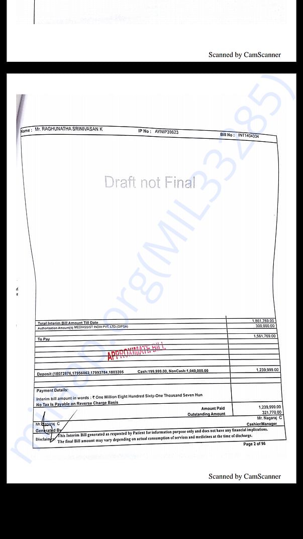 Apollo Hospital interim Bill pg 2