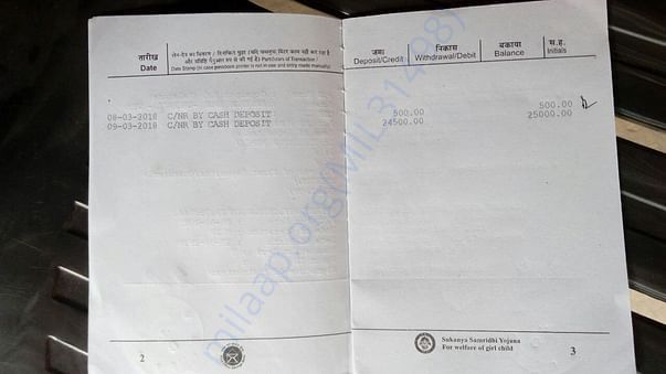 Saving Account Deposit:(Rs 25000)