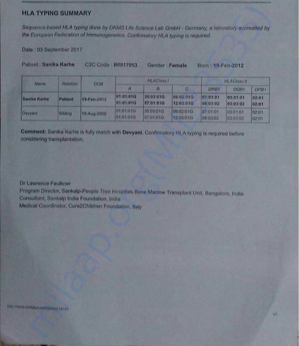 HLA Typing Report