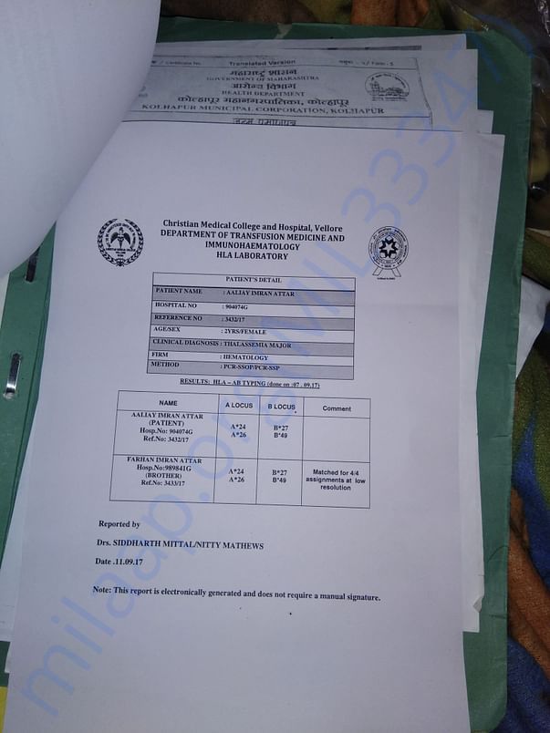 Cotetion And HLA matching report.