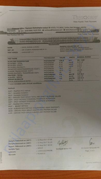 Test result of sahail