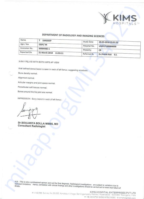 X-Ray Report