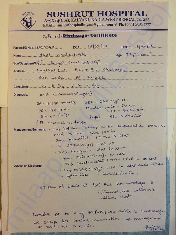the initial diagnosis