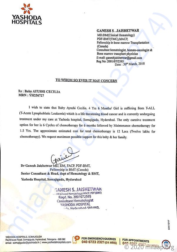 Estimation letter