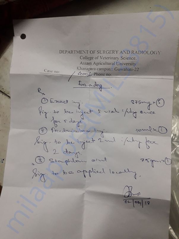 First prescription..