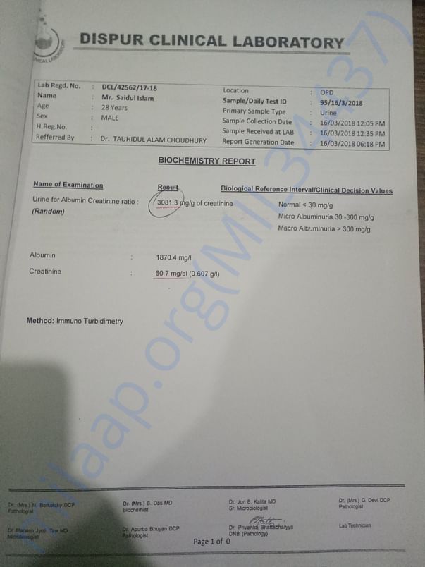 Urine for Albumin creatinine ratio