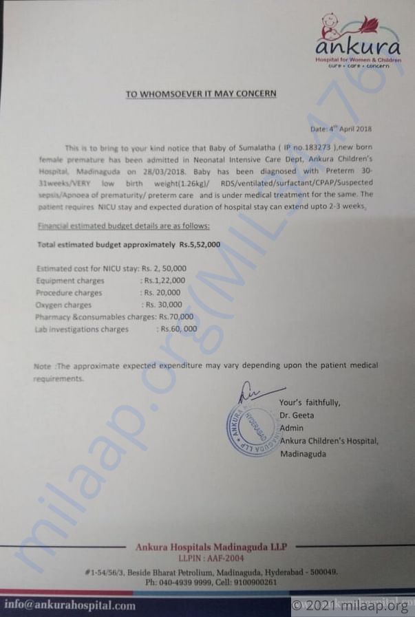 Estimation Letter