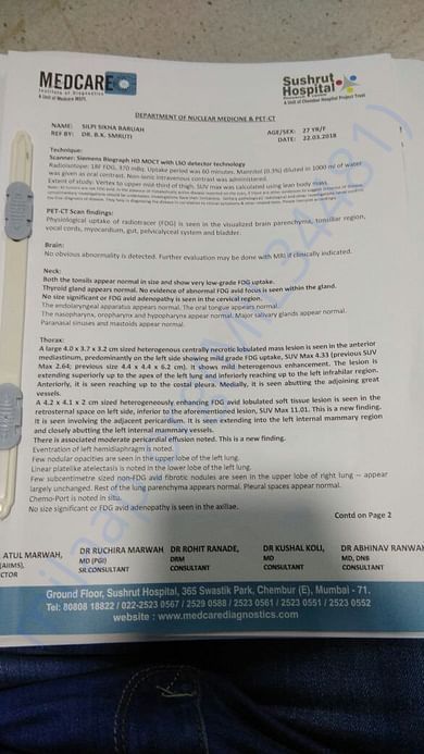 last pet ct report