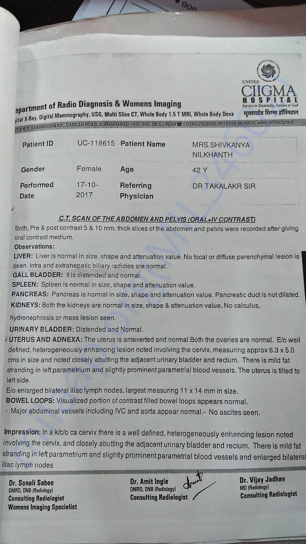 CT scan report