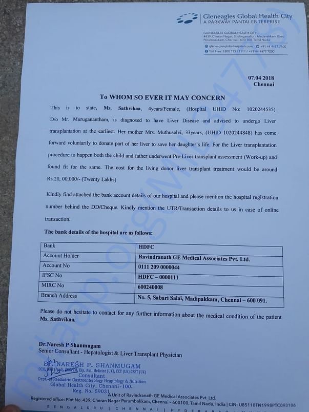 Letter for doctor