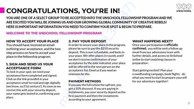 Acceptance Letter from Unschool