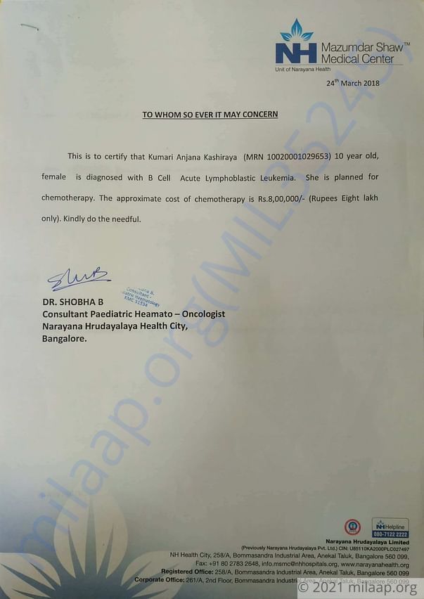 Estimation letter